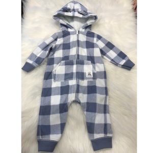 Cute Fleece Plaid Romper NWOT